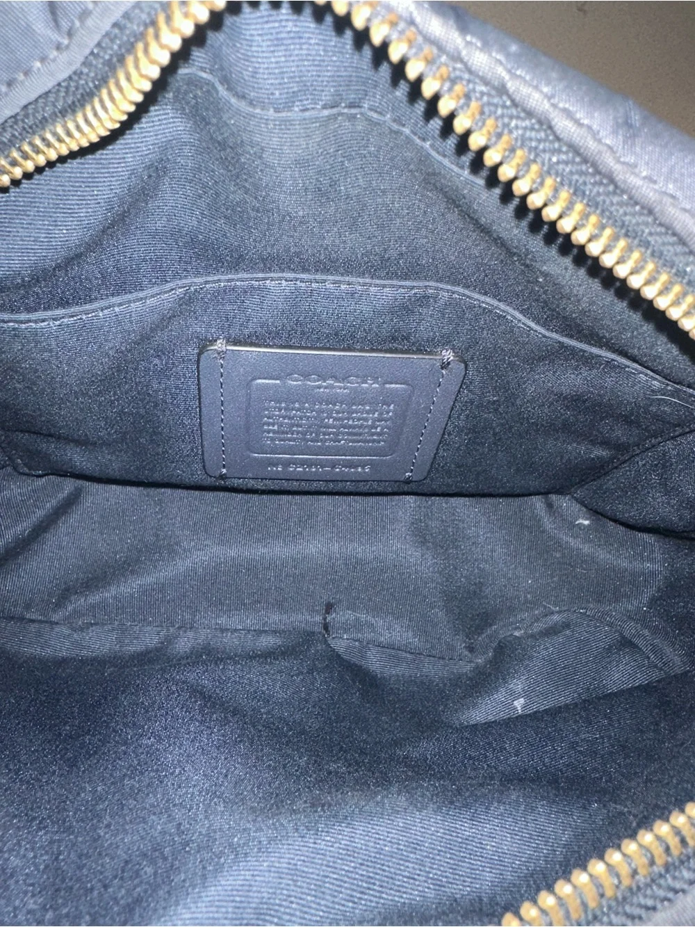 Coach Crossbody Bag Nylon/Leather Court Ruching C4095 Midnight Blue